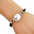 cheap Bracelets-Women&#039;s Pearl Chain Bracelet Wrap Bracelet Leather Bracelet Simple Style Pearl Bracelet Jewelry White / Black / Purple For Wedding Party Daily Casual Sports / Paracord Bracelet / Gothic Jewelry