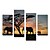 cheap Rolled Canvas Prints-Rolled Canvas Prints Animals Four Panels Vertical Wall Decor Home Decoration