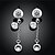 cheap Earrings-lureme®Fashion Style Silver Plated With Zircon Three Round Shaped Dangle Earrings