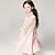 billiga Festklänningar-Toddler Little Girls&#039; Dress Solid Colored Party Daily Jacquard Pink Long Sleeve Sweet Dresses Summer Slim