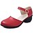 preiswerte Schuhe für Standardtanz und Modern Dance-Damen Schuhe für modern Dance Sandalen Kubanischer Absatz Mikrofaser Schnalle Schwarz / Weiß / Rot