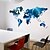 cheap Wall Stickers-Exquisite Fashion Blue World Map PVC Wall Sticker Wall Decals with Transfer Film