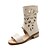 abordables Sandales femme-Femme Fille Gladiateur Similicuir Printemps Eté Automne Décontracté Habillé Gladiateur Fleur Fermeture Creuse Gros Talon Noir Beige Marron