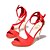 זול סנדלי נשים-בגדי ריקוד נשים סוויד קיץ עקב סטילטו אבזם שחור / אדום