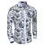 זול חולצות מודפסות לגברים-בגדי ריקוד גברים חולצה פרחוני צווארון רחב יומי דפוס שרוול ארוך רזה צמרות וינטאג&#039; לבן / סתיו / אביב
