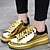 cheap Men&#039;s Sneakers-Men&#039;s Flat Heel Lace-up Patent Leather Comfort / Espadrilles Spring / Summer / Fall Golden / Silver / Black / Athletic / Winter