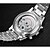 baratos Relógio Automático-Carnival Masculino Relógio Esqueleto Automático - da corda automáticamente Gravação Oca Aço Inoxidável Banda Branco