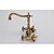 cheap Bathroom Sink Faucets-Bathroom Sink Faucet - Wall Mount / Centerset Antique Brass Centerset Two Handles Two HolesBath Taps