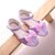 abordables Chaussures filles-Fille Sandales Mariage Extérieur Casual Eté Printemps Noeud Scotch Magique Talon Plat Confort Similicuir Noir Rose Violet