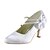 cheap Women&#039;s Heels-Women&#039;s Stiletto Heel Wedding Dress Party &amp; Evening Crystal Stretch Satin Summer White / 2-3