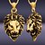 baratos Colares-moda leão animais jóias pingente de ouro 18k homens / p30137 dom mulheres
