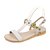 abordables Sandalias de mujer-Mujer Verano Tacón Plano Talón Descubierto Casual Vestido Flor Cuero Blanco / Verde / Beige