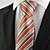 זול אביזרים לגברים-עניבה-פסים(אפור / כתום,פוליאסטר)