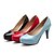 cheap Women&#039;s Heels-Women&#039;s Patent Leather Spring Summer Fall Winter Casual Office &amp; Career Dress Chunky Heel Black Ruby Blue 3in-3 3/4in
