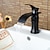 abordables Robinetteries de lavabo-Robinet lavabo - Jet pluie Bronze huilé Set de centre Mitigeur un trouBath Taps