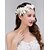 お買い得  ヘアジュエリー-結婚式のパーティーのための女性のレースの花のクリスタルパールラインストーンカチューシャ額の髪の宝石