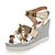 cheap Women&#039;s Sandals-Women&#039;s Summer Wedge Heel Slingback Dress Patent Leather / Leatherette Golden / Pink / Silver