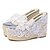 cheap Women&#039;s Sandals-Women‘s Shoes Transparent Silicone Wedge Heel  Open Toe Sandals Dress / Casual Pink / White / Gray