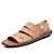 cheap Men&#039;s Sandals-Men&#039;s Shoes Nappa Leather Spring Summer Fall Comfort for Casual Outdoor Brown Camel