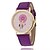 cheap Fashion Watches-Women&#039;s Fashion Watch Quartz Casual Watch PU Band Flower Sparkle Black White Red Green Purple Yellow