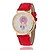 preiswerte Modeuhren-Damen Modeuhr Quartz Armbanduhren für den Alltag PU Band Blume Glanz Schwarz Weiß Rot Grün Lila Gelb