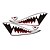 cheap Car Stickers-A Size 60&quot;*20&quot;Cool Shark Mouth Teeth Ho Car Auto Body Decals Sticker Reflective (1 Pair)