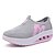 billige Treningsko til kvinner-Women&#039;s Shoes Tulle Spring Summer Fall Winter Comfort Novelty Walking Shoes Lace-up For Grey Black Green Fuchsia