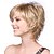 abordables perruque plus âgée-Perruque Synthétique Ondulation Naturelle Ondulation Naturelle Bob Coupe Carré Avec Frange Perruque Court Blond Cheveux Synthétiques Femme Partie latérale Blond StrongBeauty