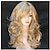 Недорогие старший парик-светлые парики для женщин синтетический парик объемная волна волнистые с челкой парик женская боковая часть синтетические волосы светлые парики блондинка длинный черный / красный блондинка черный 22