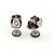 cheap Earrings-Men&#039;s Women&#039;s Cubic Zirconia Stud Earrings Skull Memento Mori Luxury Stainless Steel Cubic Zirconia Imitation Diamond Earrings Jewelry Black / Transparent For Daily Casual Sports