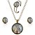 cheap Jewelry Sets-Lureme® Time Gem Series Simple Vintage Style Notes Tree Pendant Necklace Stud Earrings Bangle Jewelry Sets