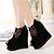 cheap Women&#039;s Boots-Women&#039;s Shoes Lace Wedge Heel Wedges / Heels / Platform Heels Wedding / Party &amp; Evening / Dress Black