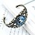preiswerte Manschettenarmband-Lureme® Vintage Jewelry Time Gem The Zodiac Series Leo Antique Bronze Hollow Flower Open Bangle Bracelet for Women