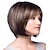cheap Older Wigs-Brown Wigs for Women Synthetic Wig Straight Straight Bob with Bangs Wig Short Brown Synthetic Hair Women&#039;s Highlighted / Balayage Hair Side Part Brown