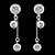 cheap Earrings-lureme®Fashion Style Silver Plated With Zircon Three Round Shaped Dangle Earrings