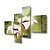 זול ציורי פרחים/צמחייה-ציור שמן צבוע-Hang מצויר ביד - פרחוני / בוטני מודרני כלול מסגרת פנימית / ארבעה פנלים / בד מתוח