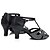 cheap Latin Shoes-Women&#039;s Salsa Shoes Satin Buckle Sandal / Heel Rhinestone / Buckle Customized Heel Customizable Dance Shoes Grey / Black / Blue / Indoor