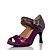 cheap Latin Shoes-Women&#039;s Latin Shoes / Salsa Shoes Sparkling Glitter / Satin Sandal / Heel Sparkling Glitter / Buckle Customized Heel Customizable Dance Shoes Purple / Indoor / Performance / Practice