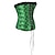 cheap Corsets &amp; Shapewear-Corset Women&#039;s Green Overbust Corset Lace Up Jacquard