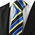 cheap Men&#039;s Accessories-New Striped Blue Black Golden Mens Tie Necktie Party Wedding Holiday Gift KT1047