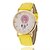 preiswerte Modeuhren-Damen Modeuhr Quartz Armbanduhren für den Alltag PU Band Blume Glanz Schwarz Weiß Rot Grün Lila Gelb