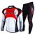 cheap Men&#039;s Clothing Sets-Nuckily Men&#039;s Long Sleeve Cycling Jersey with Tights Winter Fleece Velvet Polyester Red Blue Patchwork Geometic Bike Clothing Suit Thermal Warm Waterproof Windproof Reflective Strips Sports Patchwork