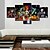 cheap Prints-Home Decorative Set Of 5 Modern Abstract Canvas Painting On The Wall Modular Pictures For Living Room