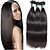olcso Valódi hajból készült copfok-3 csomag Hajszövés Brazil haj Egyenes Human Hair Extensions Szűz haj 300 g Az emberi haj sző Fekete Puha Fekete Teljes fejkészlet / 10A
