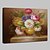 abordables Pinturas florales/botánicas-Pintura al óleo pintada a colgar Pintada a mano - Floral / Botánico Clásico Incluir marco interior / Lona ajustada
