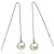 billige Mode Øreringe-Dame Dråbeøreringe - Perle, Sølv Mode Hvid Til Daglig