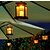 billiga Solsträngsljus-hus utomhus ljuslykta soldrivna landskapet paraply träd lykta lampa LED-lampor tänds