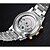 levne Mechanické hodinky-Carnival Pánské Hodinky s lebkou S dutým gravírováním Automatické natahování Nerez Kapela Bílá Zlatá