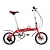 abordables Bicicletas-Bicicletas plegables Ciclismo 6 velocidad 14 pulgadas Doble Disco de Freno Ordinario Doblez Aleación de aluminio