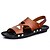 cheap Men&#039;s Sandals-Men&#039;s Shoes Leather Spring / Summer / Fall Comfort Flat Heel Studded White / Black / Brown